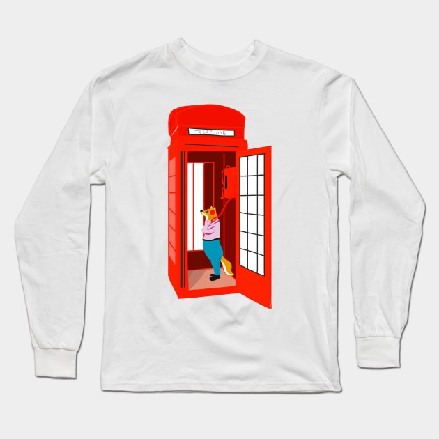 Fox in the telephone booth Long Sleeve T-Shirt by Asafee's store